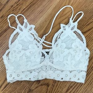 White lacy crop top, size small